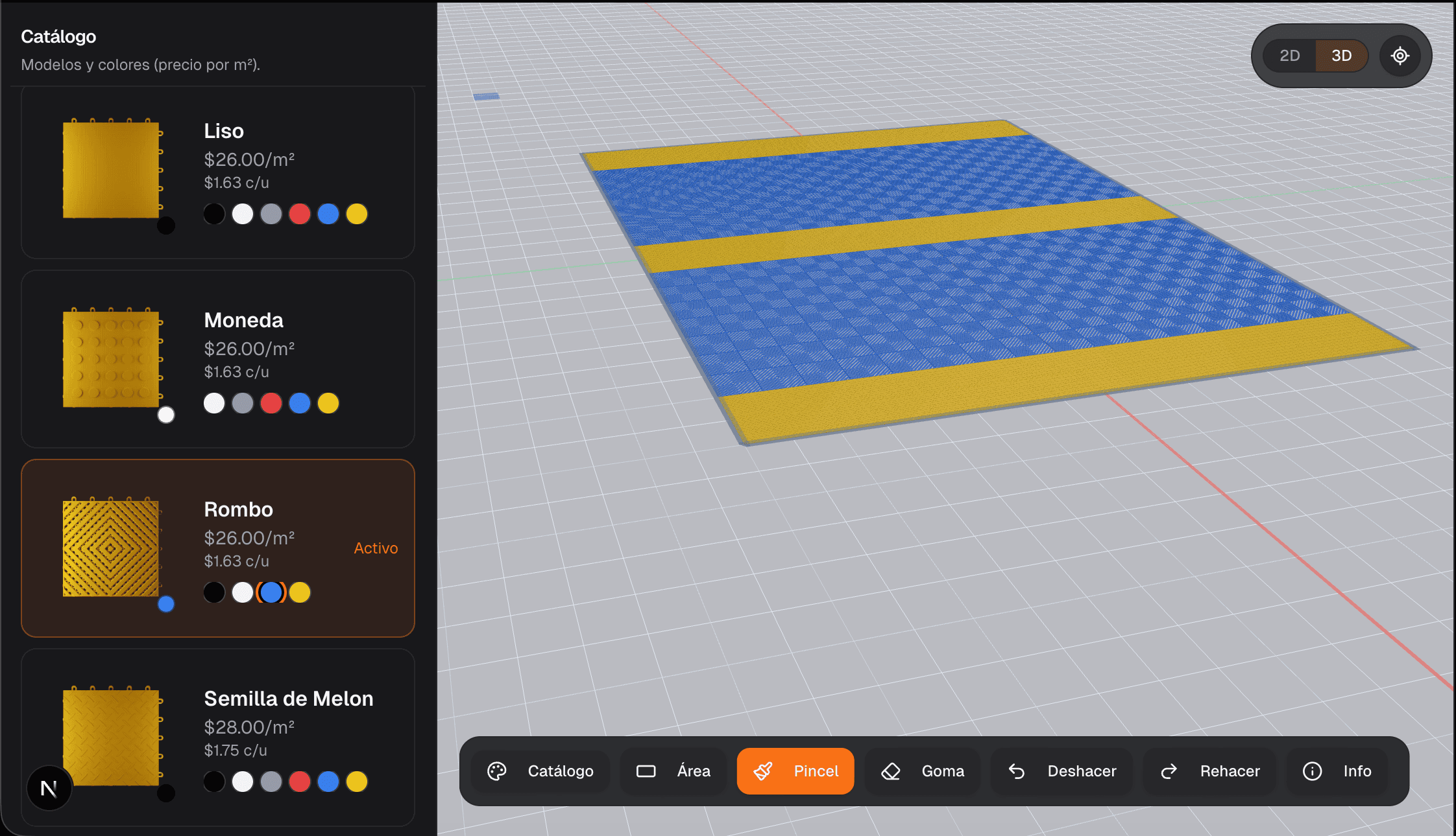 Captura del configurador 3D