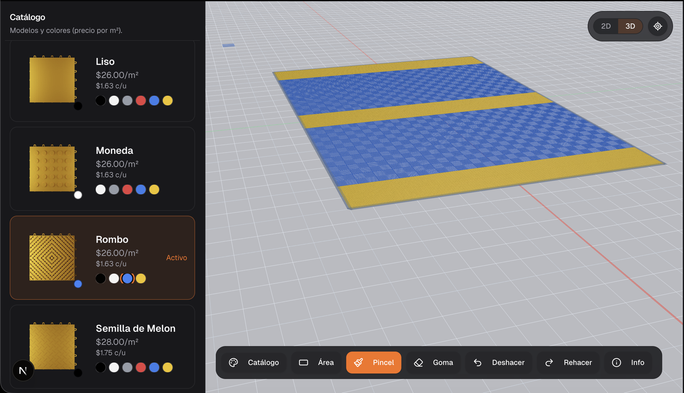 Captura del configurador 3D